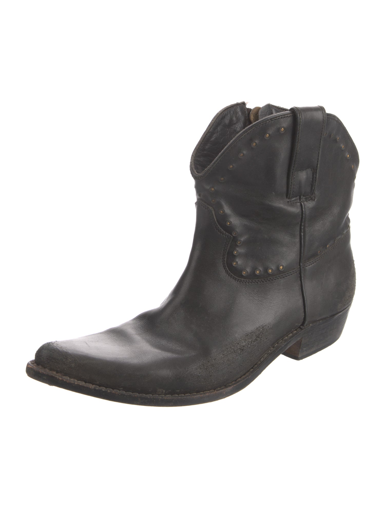Golden Goose Leather Studded Accents Western Boots